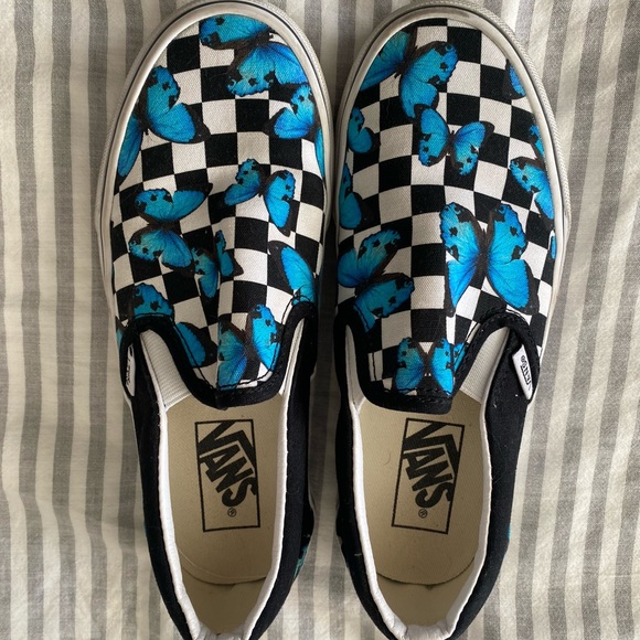 Vans Shoes - Vans Butterfly Checkerboard Classic slip-on